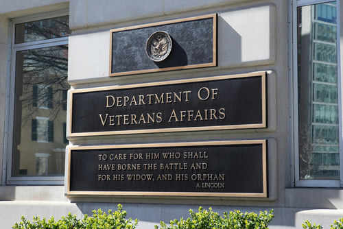 Department of Veterans Affairs building exterior sign