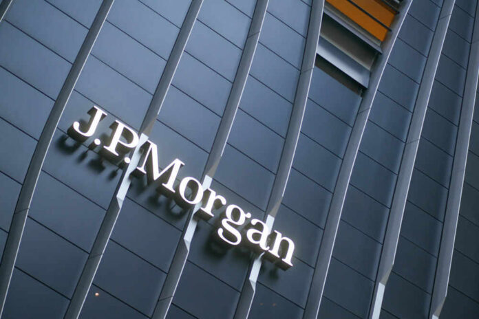 JPMorgan sign on modern building exterior facade
