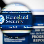Close-up view of the Homeland Security website displayed on a computer screen