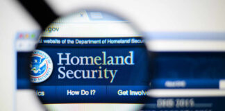 Close-up view of the Homeland Security website displayed on a computer screen