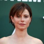 Close-up portrait of a woman on the red carpet