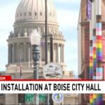 Boise City Hall adds pride-colored pole wraps, signs, citing