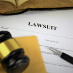 A gavel resting on legal documents related to a lawsuit
