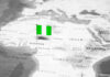 Map of Africa with a small Nigerian flag marking Nigeria