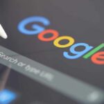 Close-up of a Google search interface on a tablet