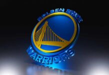 3D representation of the Golden State Warriors logo