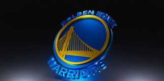 3D representation of the Golden State Warriors logo
