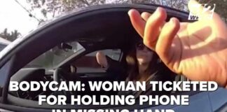 Bodycam: Woman cited for holding phone in hand she is missing