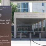 Exterior view of the Ariel Rios Federal Building housing the Bureau of Alcohol, Tobacco, Firearms and Explosives