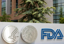 Department of Health and FDA logos outside building
