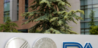 Department of Health and FDA logos outside building