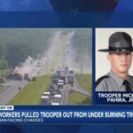 DEADLY FIERY CRASH | Construction workers pulled PA trooper out from under tractor-trailer, polic...