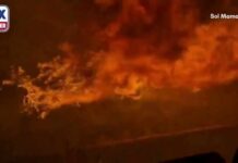 Wild Video Shows Freight Train Surrounded By Huge Flames in Canada