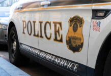 Police vehicle with U.S. Secret Service markings