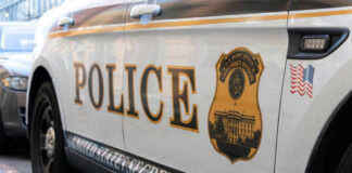 Police vehicle with U.S. Secret Service markings