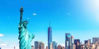 Statue of Liberty with New York City skyline