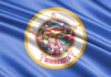 Minnesota state flag with detailed seal on blue field