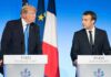 Donald Trump and Emmanuel Macron at a joint press conference in Paris