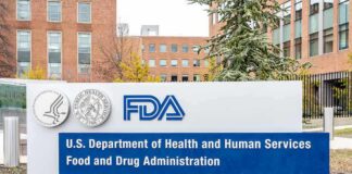 FDA headquarters sign outside brick office buildings